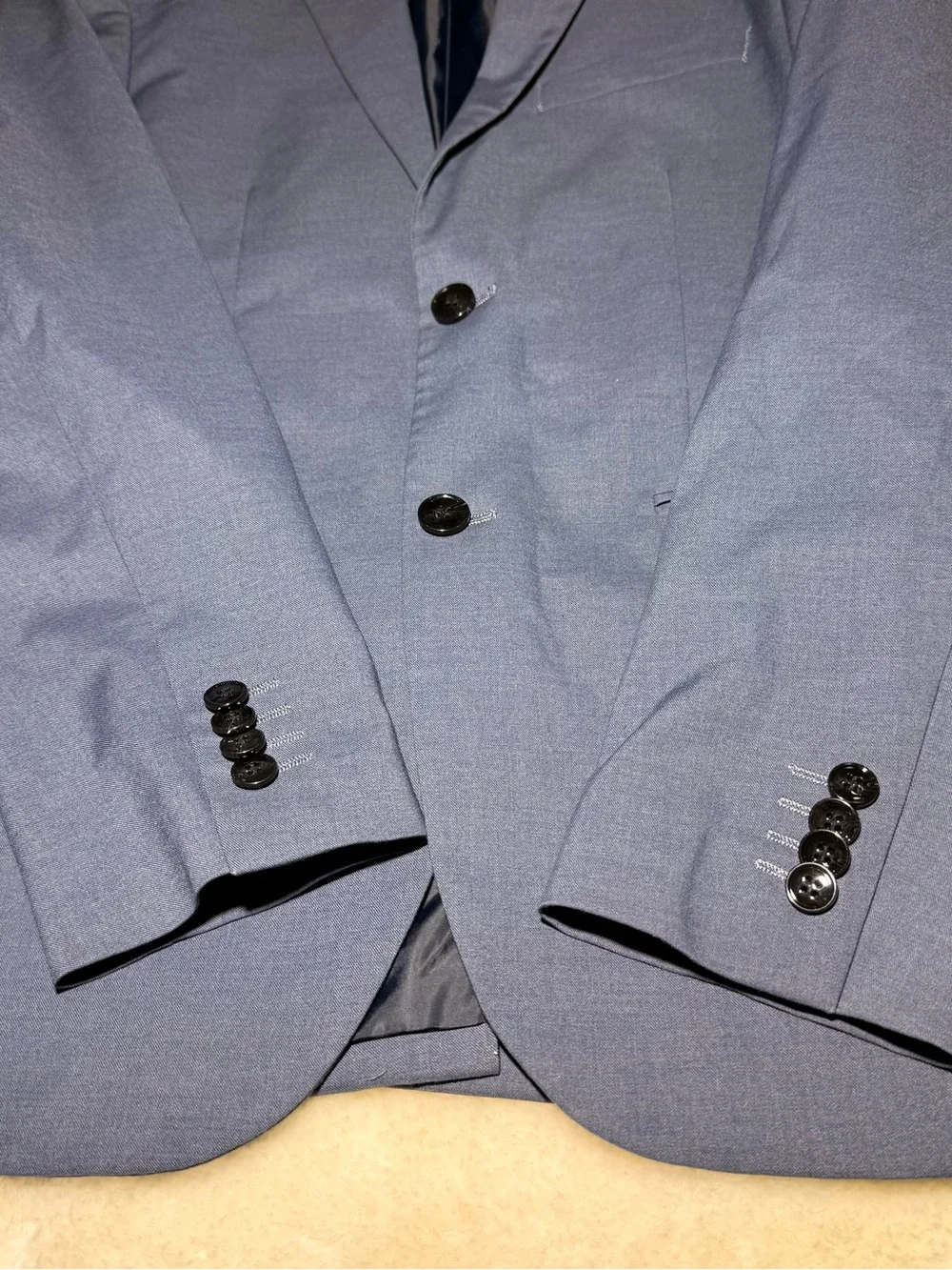 H&M Blazer Mens 38R Navy Blue Slim Fit 2 Buttons Single Breasted